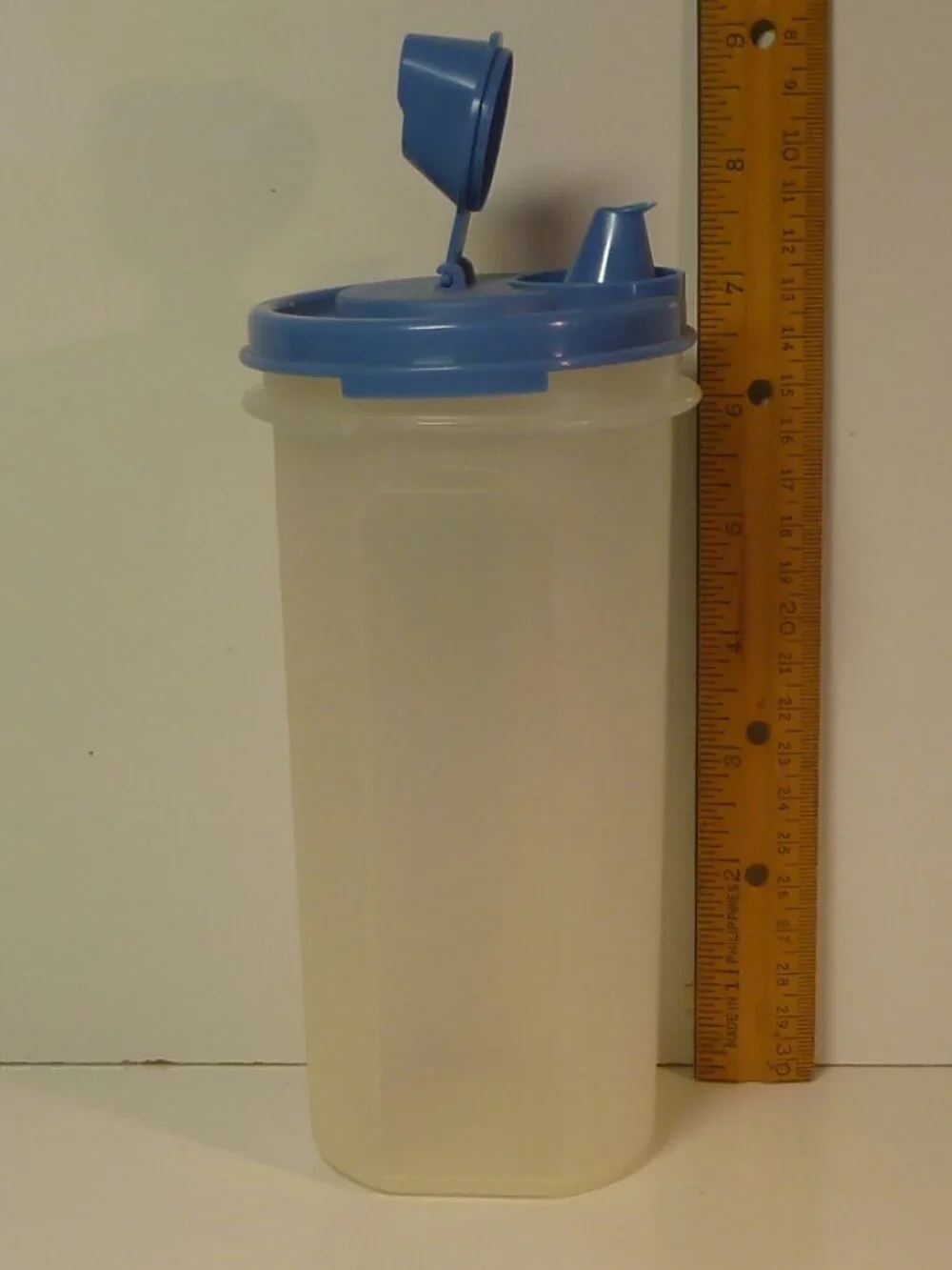 NOS Vintage Tupperware Modular Mates Round #3 Set Sheer & Blue Pour Lid